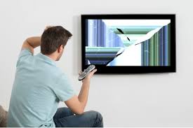 Instalação de suporte e televisão